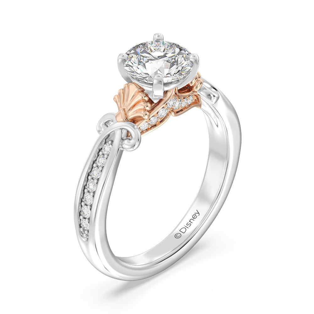 Enchanted Disney Aurora Diamond Engagement Ring 14K White & Rose Gold  Jewelry 1 CTTW | Jewelili